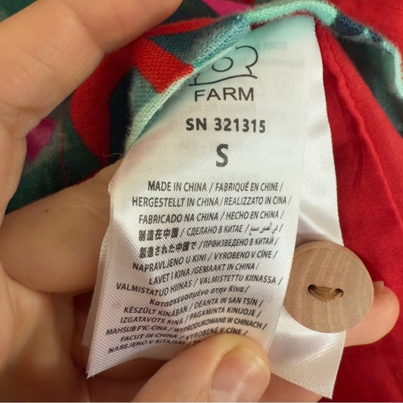 NWT Farm Rio Sumner Foliage Linen Minidress Size: S - Picture 5 of 5